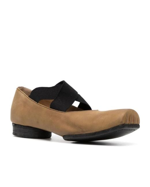 Uma Wang Brown Square-Toe Ballet Flats