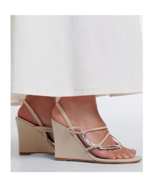 Christopher Esber Natural Molten Wedge Thong Sandals