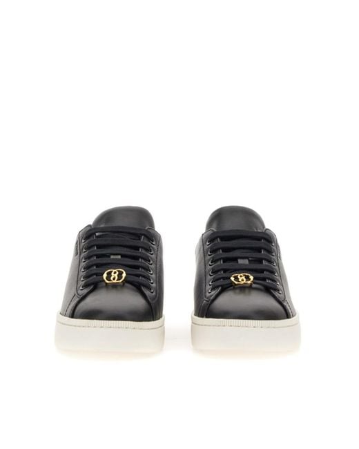 Bally Black Ryver Logo-Plaque Leather Sneakers