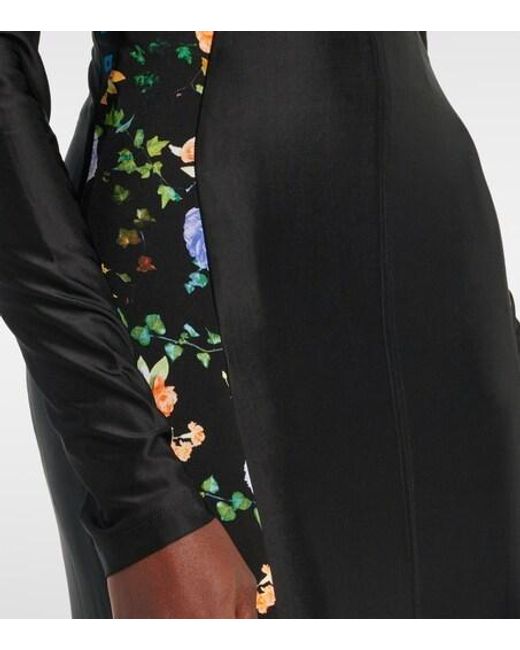 Rabanne Black Floral Jersey Maxi Dress