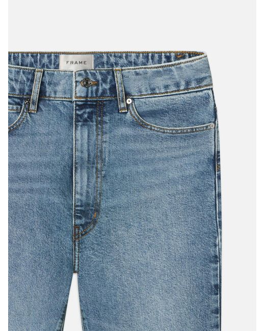 FRAME Blue Cropped High-Rise Bootcut Jeans