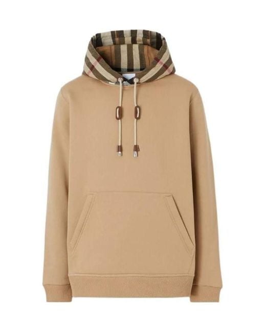 Burberry Natural Cotton Sweatshirt With Hood And Pocket for men
