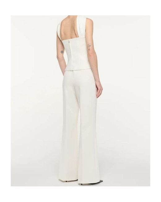 Roland Mouret White Cream Scarf Neckline Bustier Top