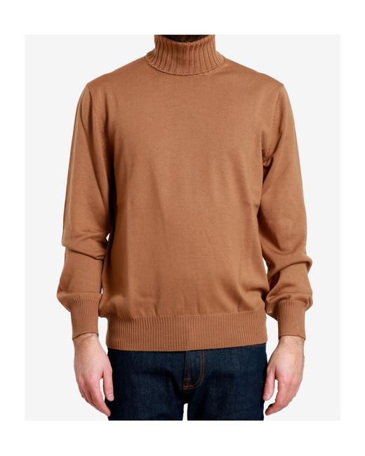 Gran Sasso Brown Turtleneck Sweater for men