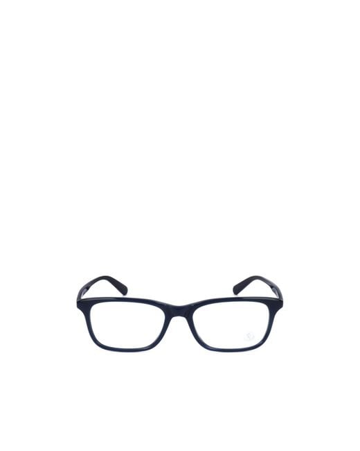 Moncler White Eyewear Rectangular Frame Glasses for men