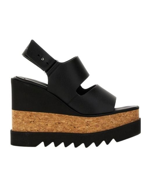 Stella McCartney Black Elyse Alter Mat Platform Sandals