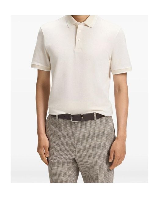 Boss White Piqué Polo Shirt for men