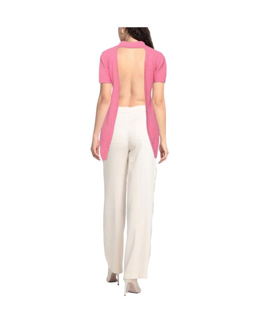 Jacquemus Pink Solid-Color Knit Top