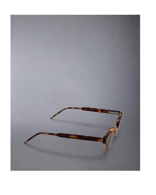 Thom Browne Green Eyewear Oval Frame Sunglasses for men