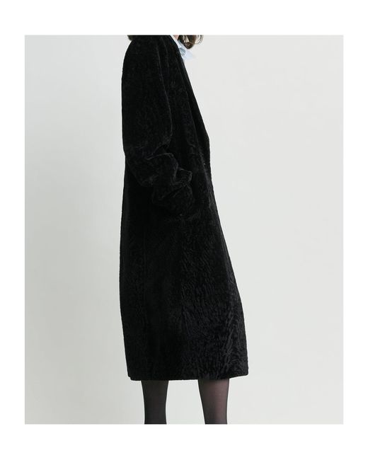 Totême Black Shearling Coat
