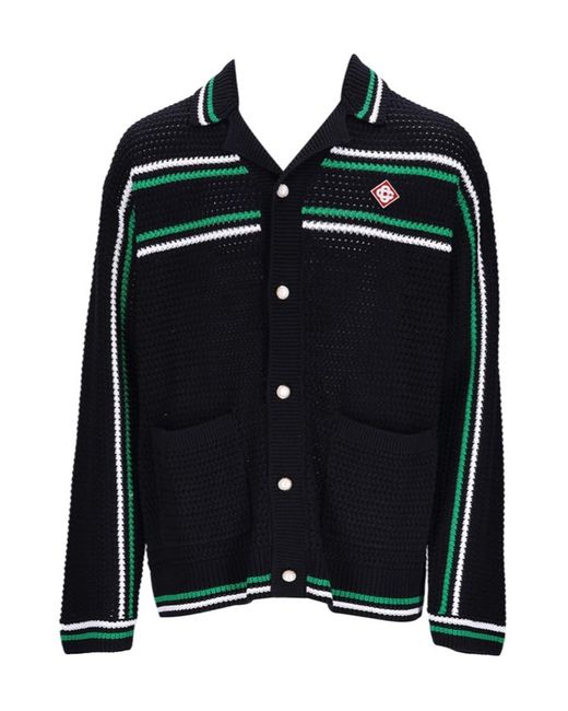 Casablanca Black Striped Knitted Cardigan for men