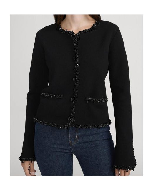 FRAME Black Beaded Trim Jacket
