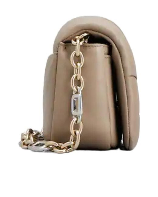 Roger Vivier Brown Logo Engraved Foldover Top Shoulder Bag
