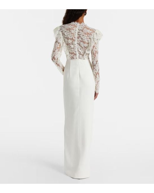 Alessandra Rich White Lace Gown
