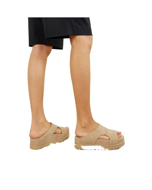 Ugg Multicolor Solid Color Suede Slide Flats