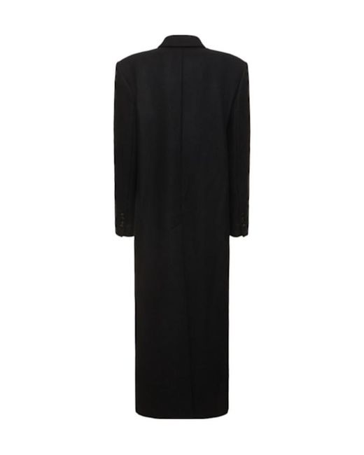 Magda Butrym Black Gabardine Double-Breasted Long Coat
