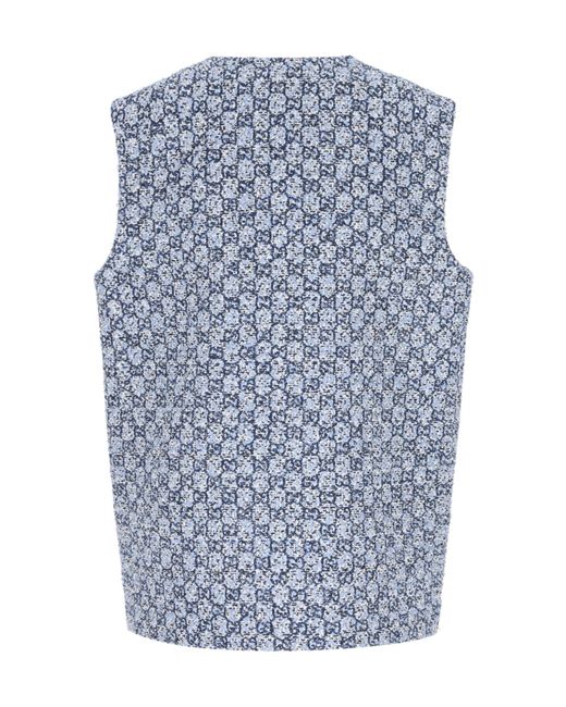 Gucci Blue Monogrammed Tweed Vest