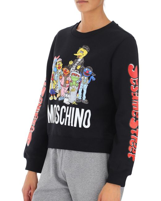 Moschino Blue Round-Necked Logo Sweater