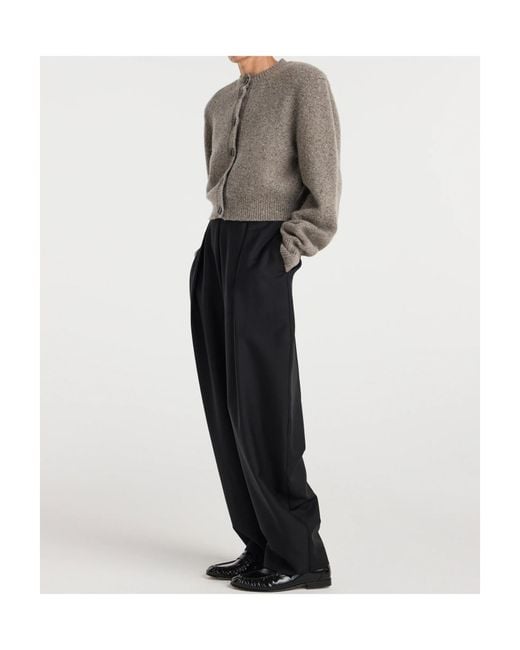 Rohe Black Padded-Shoulder Button-Up Cardigan