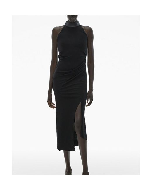 Helmut Lang Black Halter Neck Midi Dress