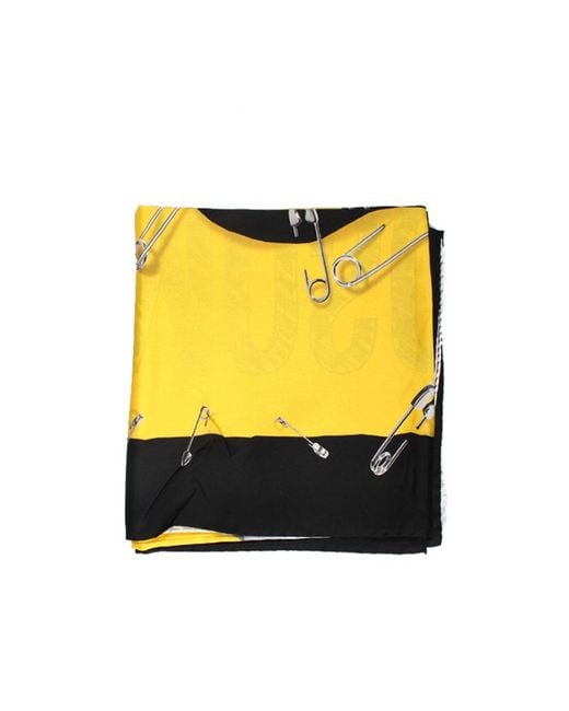 Moschino Yellow Teddy Bear Printed Scarf