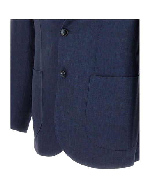 Barba Napoli Blue Jimmy Three-Button Blazer for men
