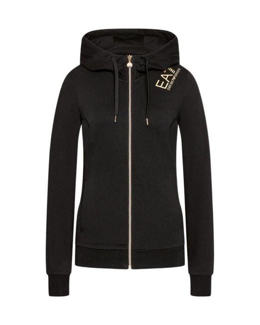 Emporio Armani Black Logo Hooded Casual Jacket