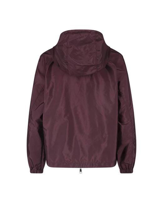 Moncler Red Zip-Up Hooded Jacket