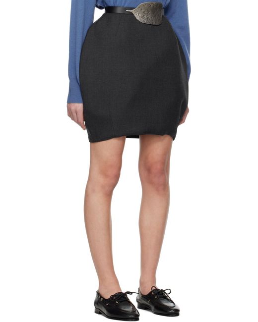 Bally Black Wool-Blend Mini Skirt
