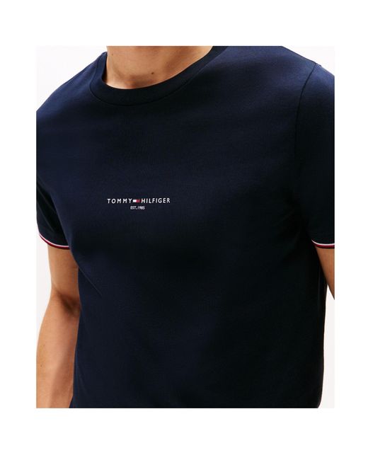 Tommy Hilfiger Blue Logo Short Sleeve T-Shirt for men