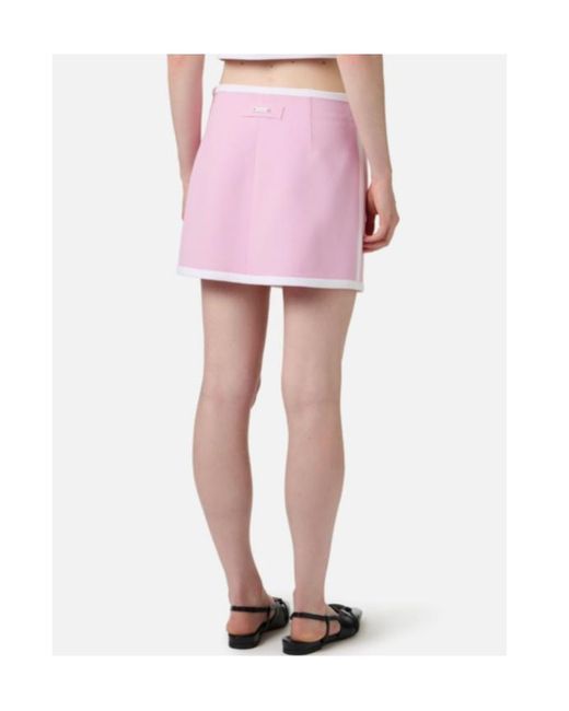 Iceberg Pink Contrasting-Edges Mini Skirt