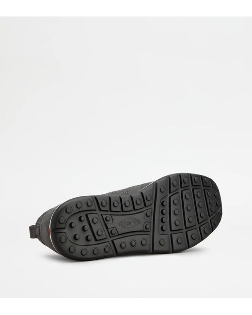 Tod's Gray Suede-Panelled Felt Sneakers for men