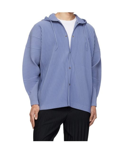 Homme Plissé Issey Miyake Blue Homme Plissé Issey Miyake Monthly Colors February Hooded Jacket for men