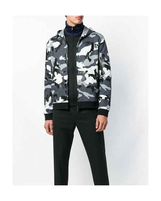 Valentino Gray Zipper Hooded Casual Jacket for men