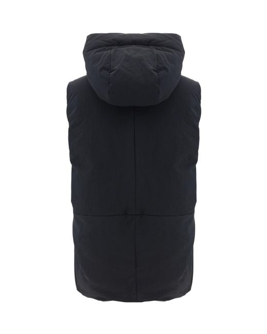 Jil Sander Blue Chaleco Zip-Up Hooded Gilet