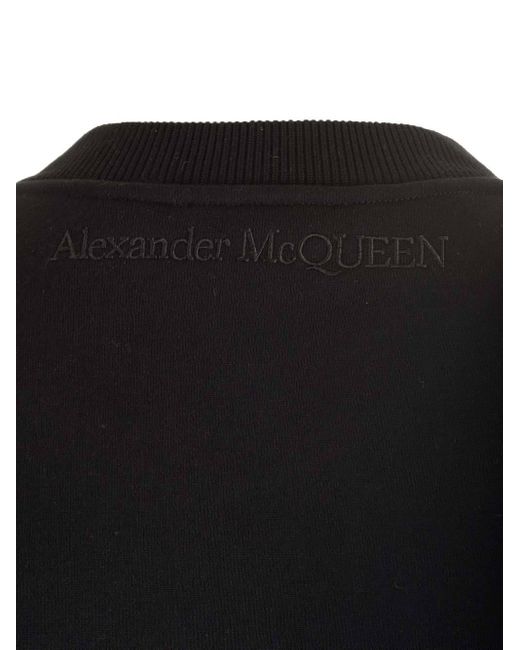 McQueen Black Knot-Detailed Crewneck Sweatshirt
