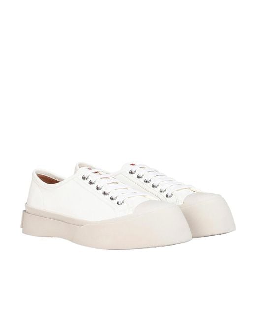 Marni White Pablo Lace-Up Sneakers for men