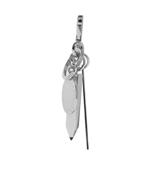 Stella McCartney White Stationery Charm Keychain