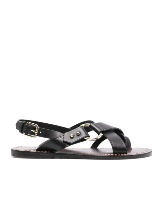 Soeur Multicolor Round-Headed Flat Sandals