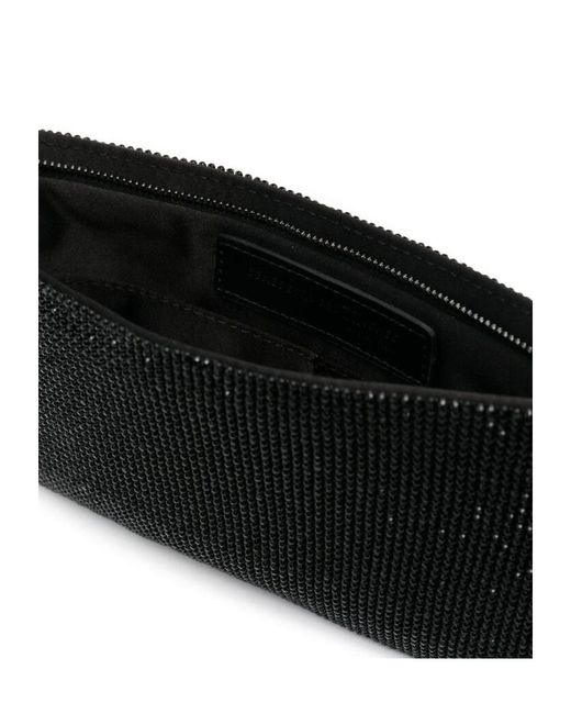 Benedetta Bruzziches Black Rhinestone Decorative Shoulder Bag
