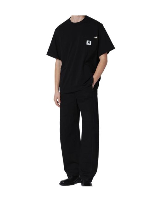 Sacai Black X Carhartt Wip Jersey T-Shirt for men