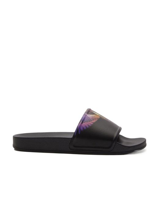 Marcelo Burlon Black County Of Milan Wings Printed Slip-On Slides for men