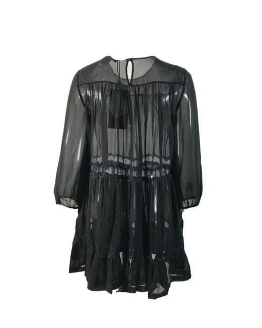 Max Mara Gray Pleated Detail Blouse
