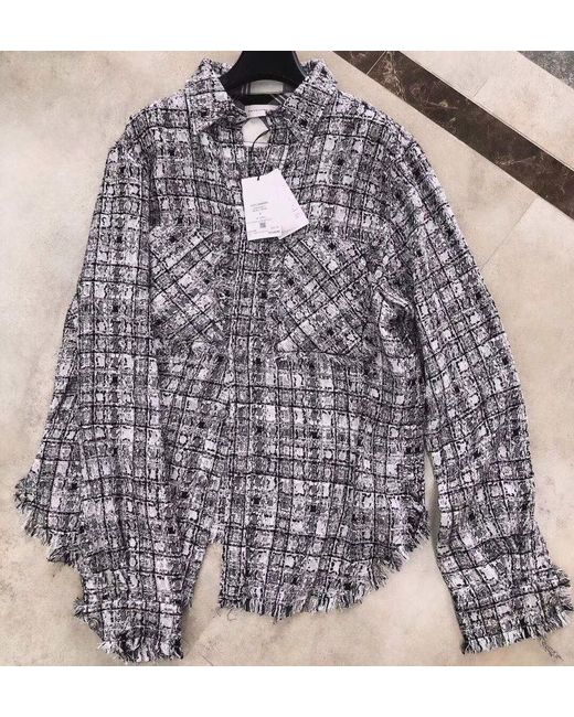 Faith Connexion Gray Plaid Tweed Casual Jacket