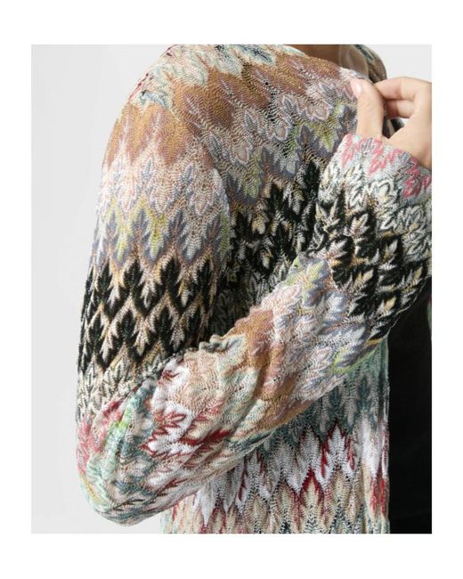 Missoni White Zigzag Long Cardigan