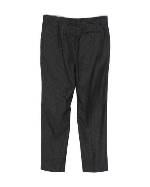 MM6 by Maison Margiela Black Pinstriped Tailored Pants for men