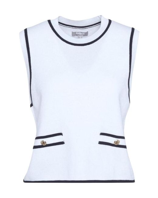 Barbour White Amy Knitted Vest