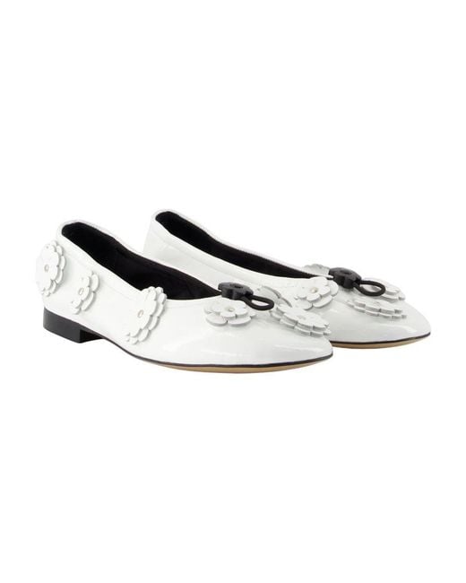 CECILIE BAHNSEN White Brielle Floral Flat Shoes
