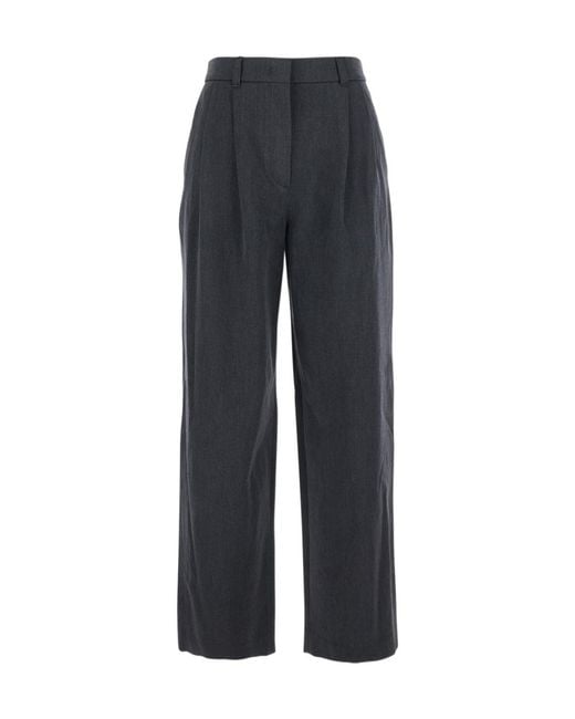 DUNST Blue High-Waisted Pleated Pants