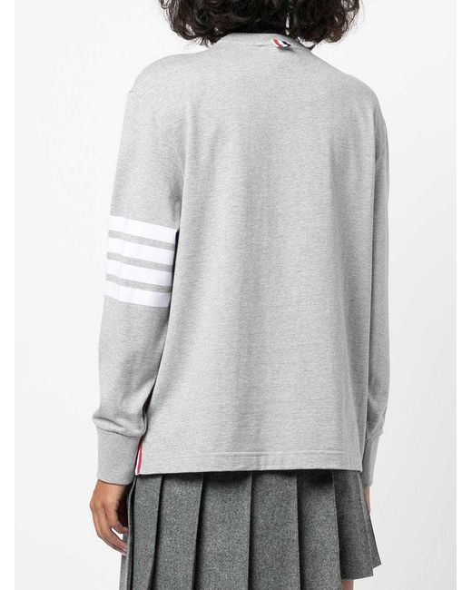 Thom Browne Gray Engineered 4-Bar Long Sleeve T-Shirt